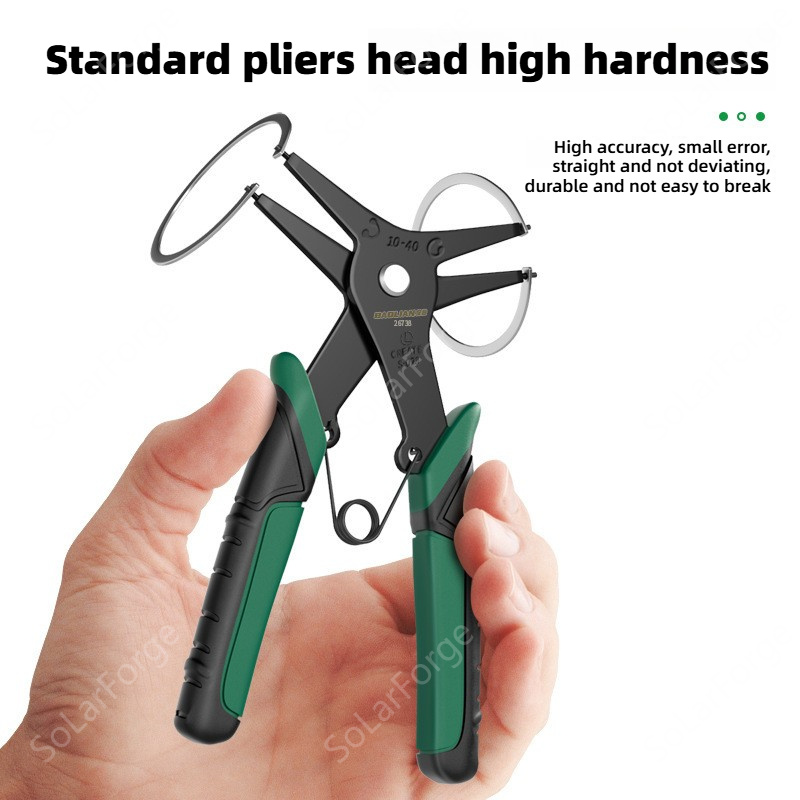 Snap Button Plier - スナップリングプライヤー タイプ サークリッププライヤー 多機能圧着工具 内外リングリムーバー 保持サークリッププライヤー