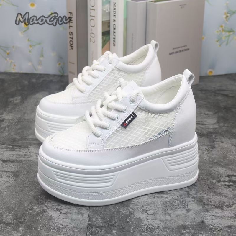 Sewing Net - Tenis De Mujer レディース メッシュ プラットフォーム