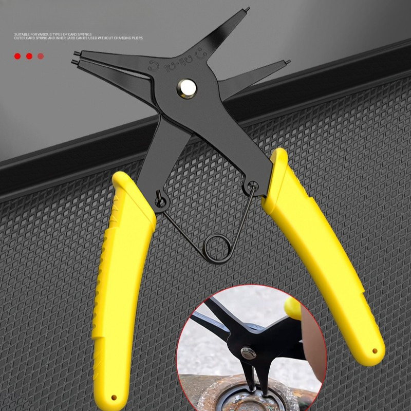 Snap Button Plier - 2-in-1両用スナップリングプライヤー、自動車およびエンジンメンテナンス用多機能スナップリングプライヤー