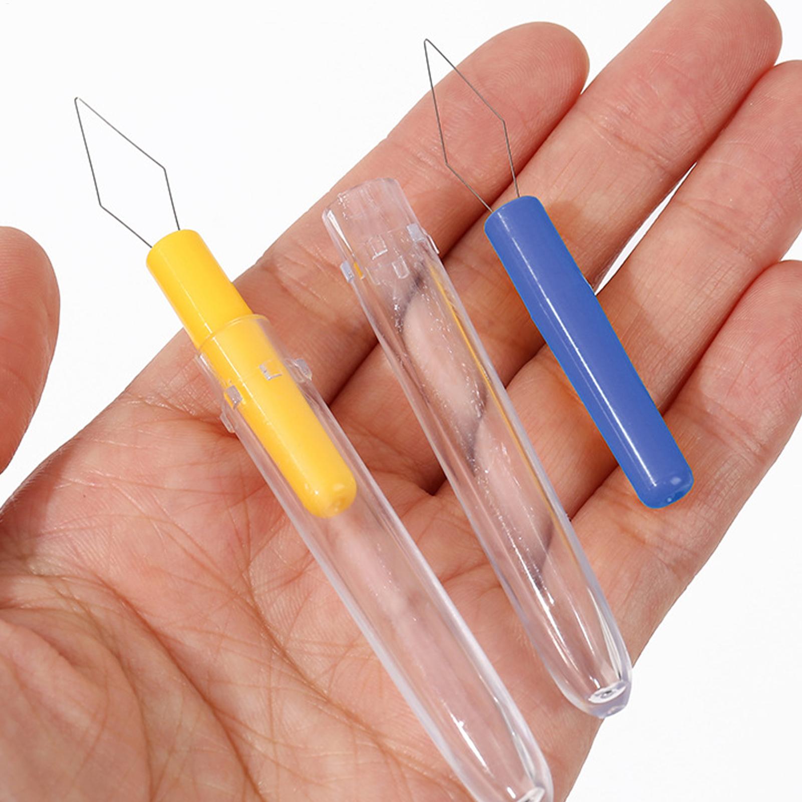Needle Threader Tool - 3個入り自動針通し器、携帯用縫製手芸DIY縫製ツールアクセサリー、高齢者向けプラスチック製針交換器