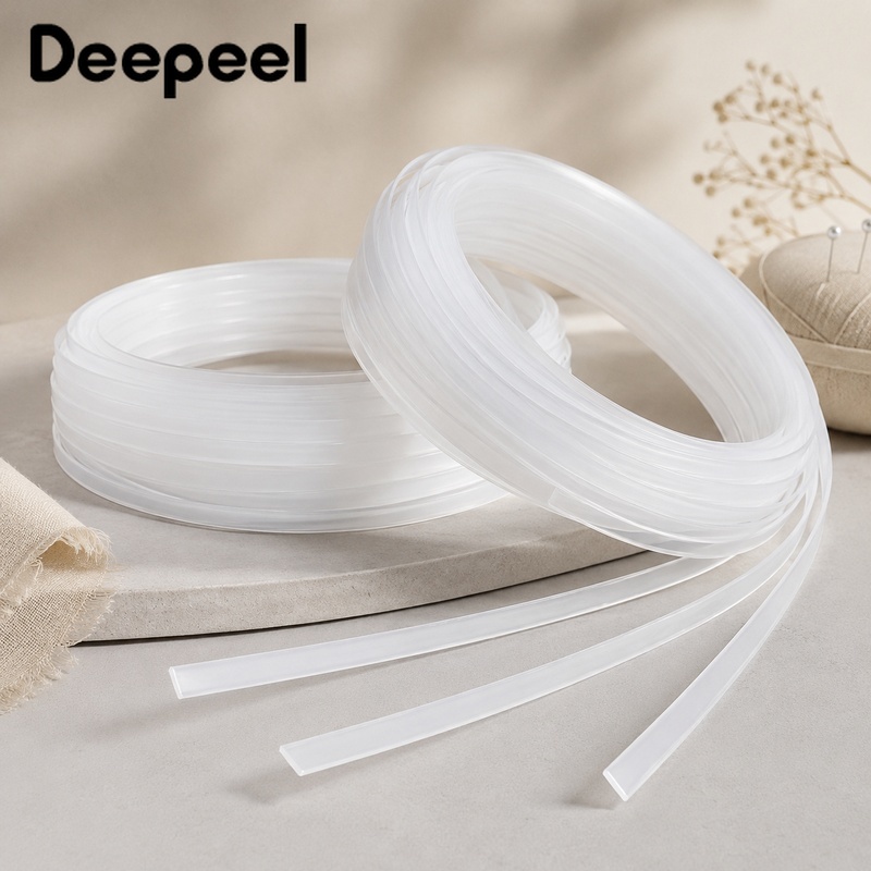 Textile Sewing Support - 20メートル 4-12mm 透明PPコルセットボーンテープ プラスチックウェビング ブラジャー ウェディングドレスサポート