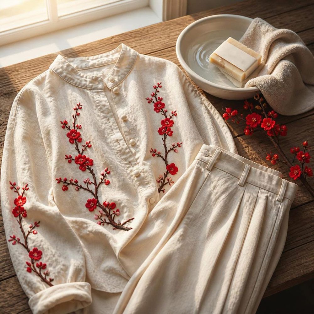 Sewing And Textile - DIY桜のアイロン接着パッチ アイロン接着＆縫い付け ホットメルト接着剤 刺繍入り花柄パッチ 桜パッチ