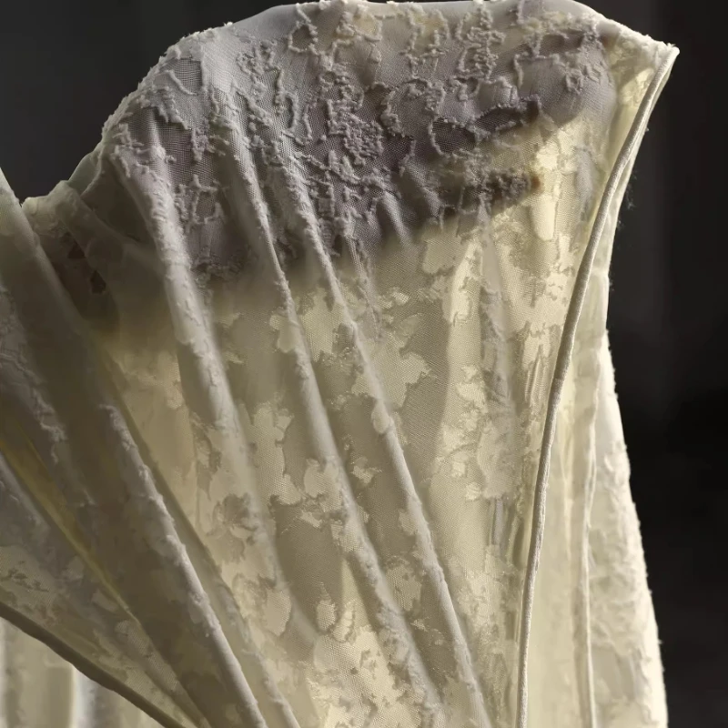 アプリコットニット生地花柄テクスチャディストレストヴィンテー - Vintage Sewing Textile のレビューと価格