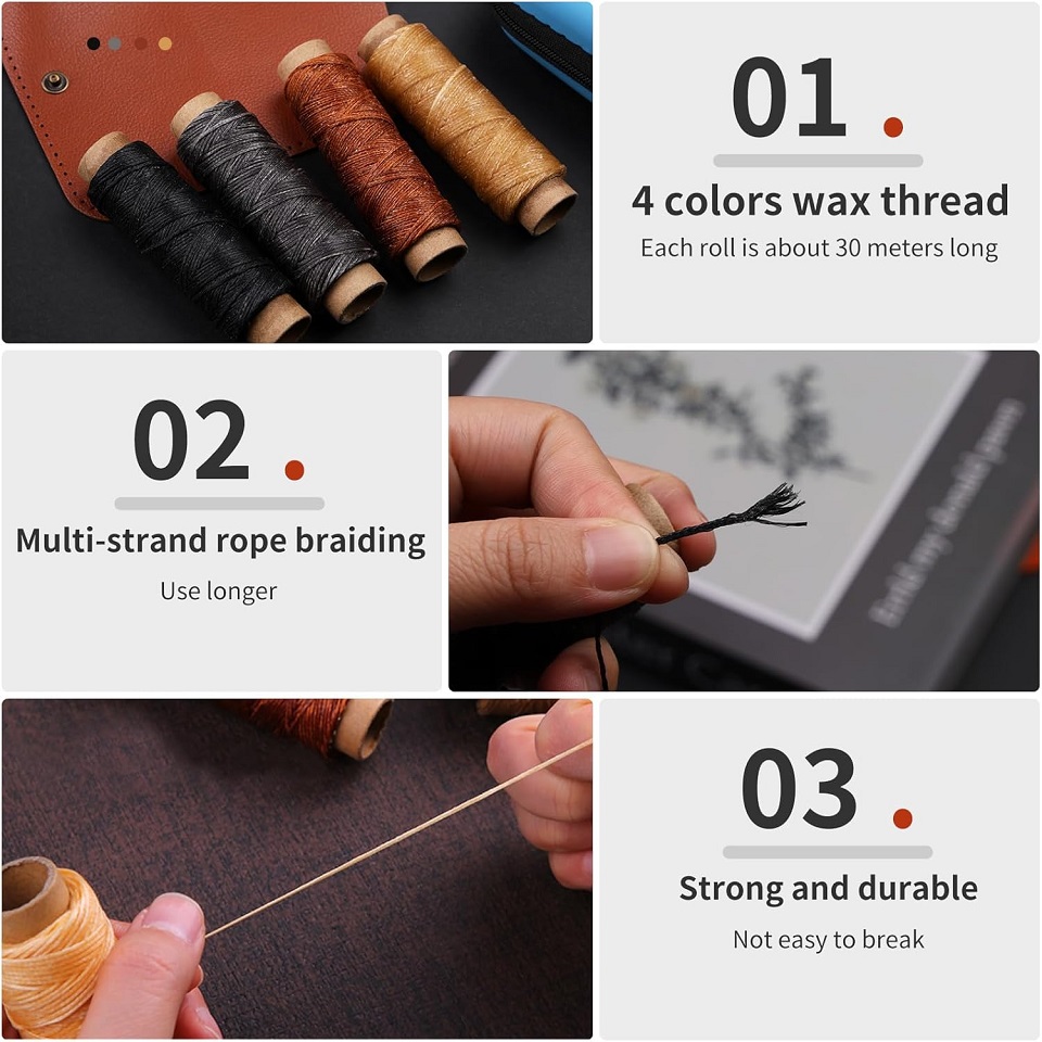 BUDDUR 革縫製ツールキット ワックス糸と針千枚通しプロ - Sewing Tas のレビューと価格