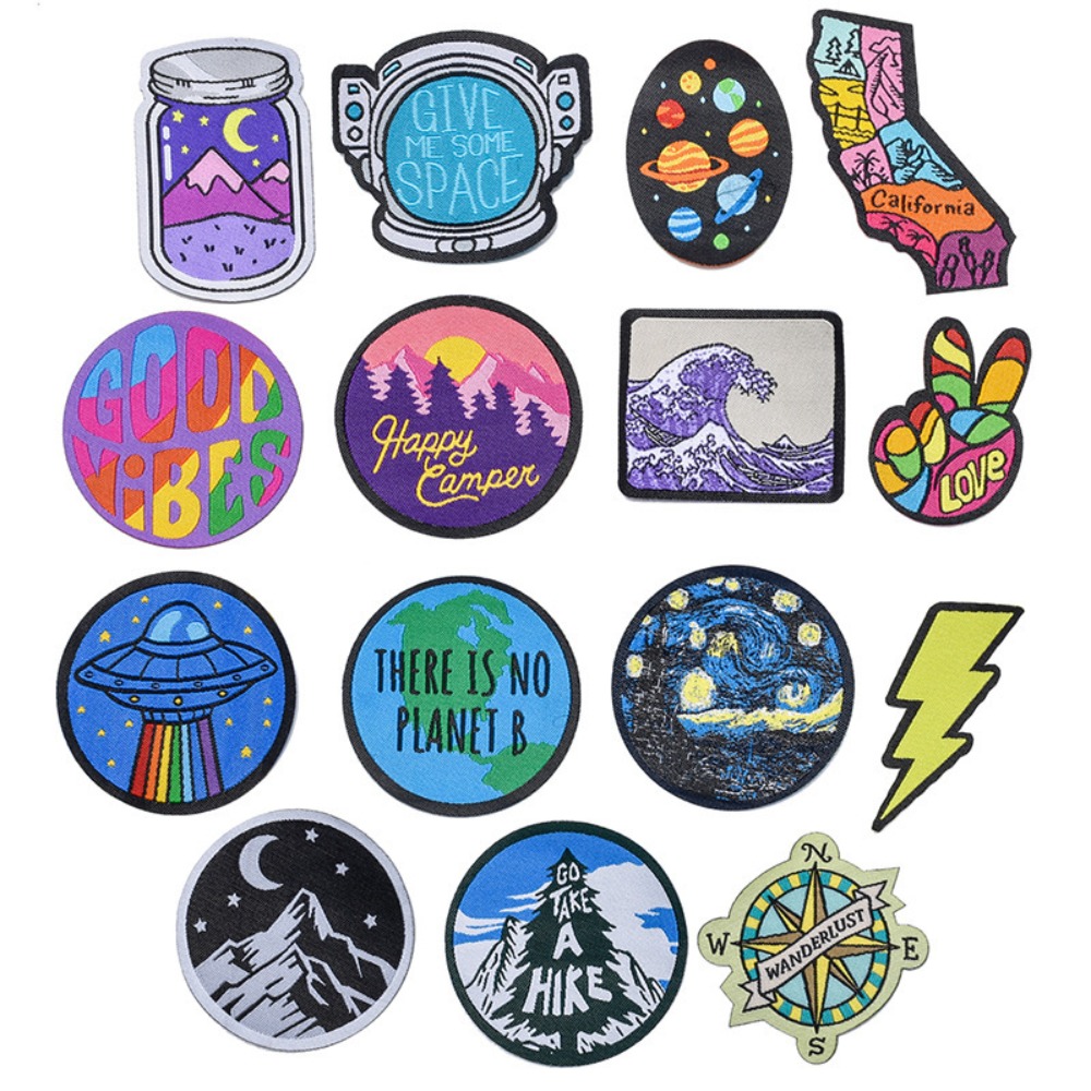漫画風景スペース織ラベルパッチバッジアイロン接着パッチDIY - Sewing Labels のレビューと価格