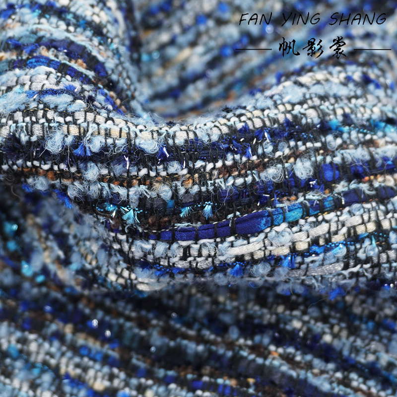2025ブルーシリーズ ブライトシフォンウールツイード生地  - Sewing Tweed Fabric のレビューと価格