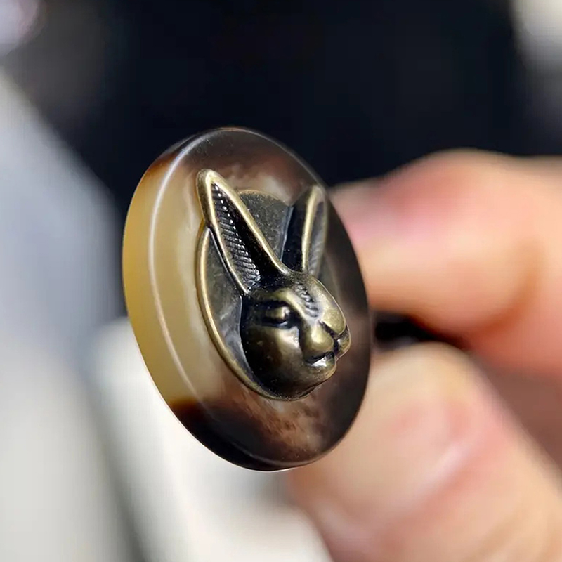 10個入り 25mm ヴィンテージ銅製ウサギの頭飾りボタン  - Vintage Sewing Textile のレビューと価格