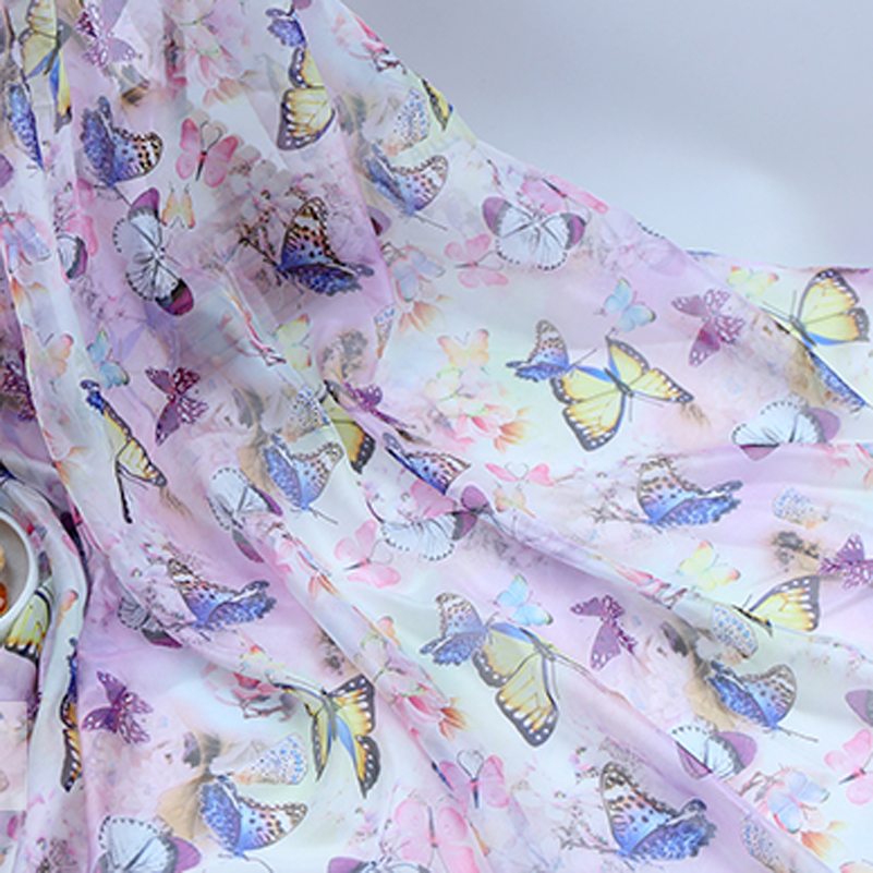 30D Butterfly Printed Chiffon  - Sewing By のレビューと価格