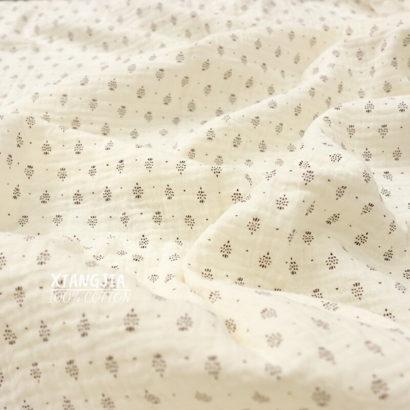 135x50cm ヴィンテージドット柄コットン二重層クレープ - Vintage Sewing Textile のレビューと価格