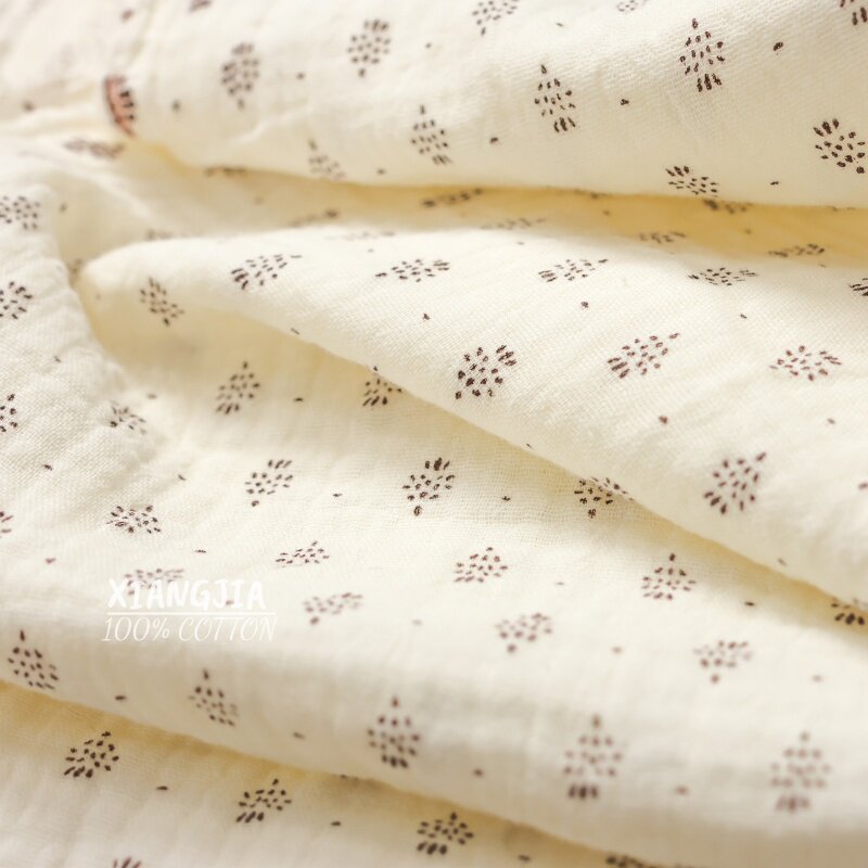 135x50cm ヴィンテージドット柄コットン二重層クレープ - Vintage Sewing Textile のレビューと価格
