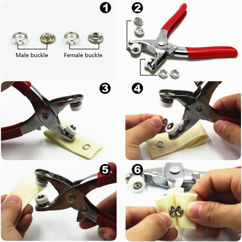 9.5mmスナップボタンプライヤーキット、金属製プロングリン - Snap Button Plier のレビューと価格