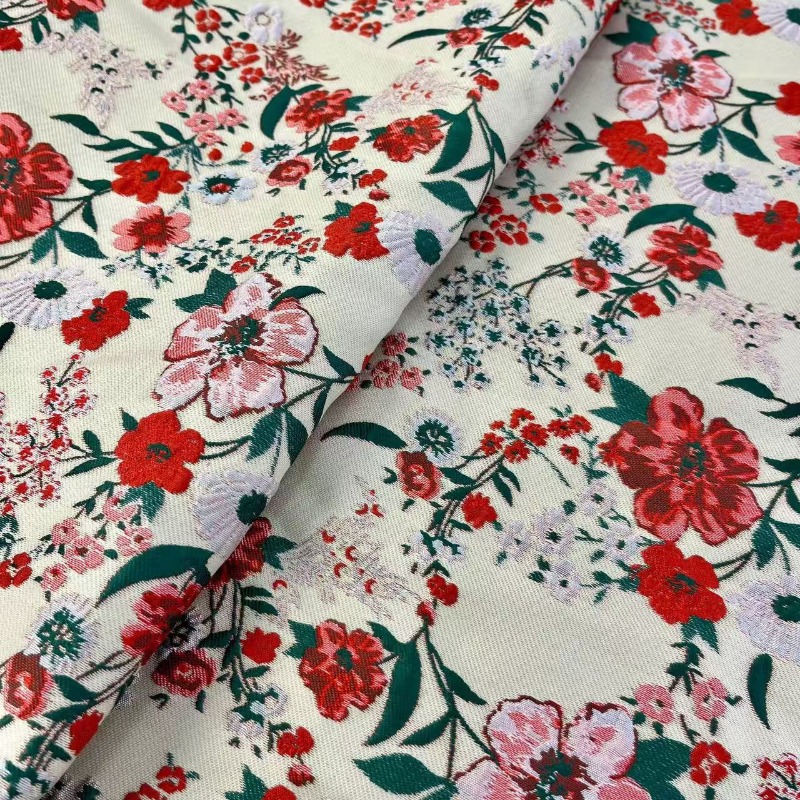 赤い小花柄ジャカード生地ヴィンテージ中国風漢服袍ドレス DI - Vintage Sewing Textile のレビューと価格