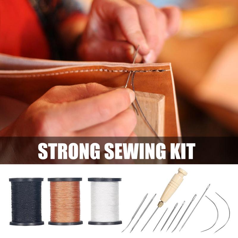 革ステッチキット,レザーソーイングツール,ミシン糸,針,ソフ - Leather Needle Heavy のレビューと価格