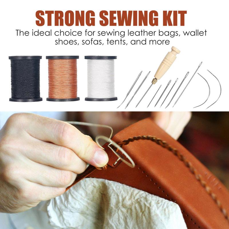 革ステッチキット,レザーソーイングツール,ミシン糸,針,ソフ - Leather Needle Heavy のレビューと価格