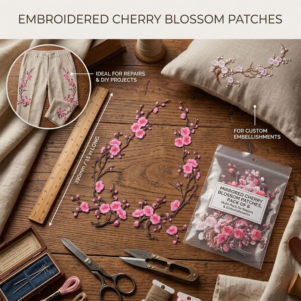DIY桜のアイロン接着パッチ アイロン接着＆縫い付け ホット - Sewing And Textile のレビューと価格