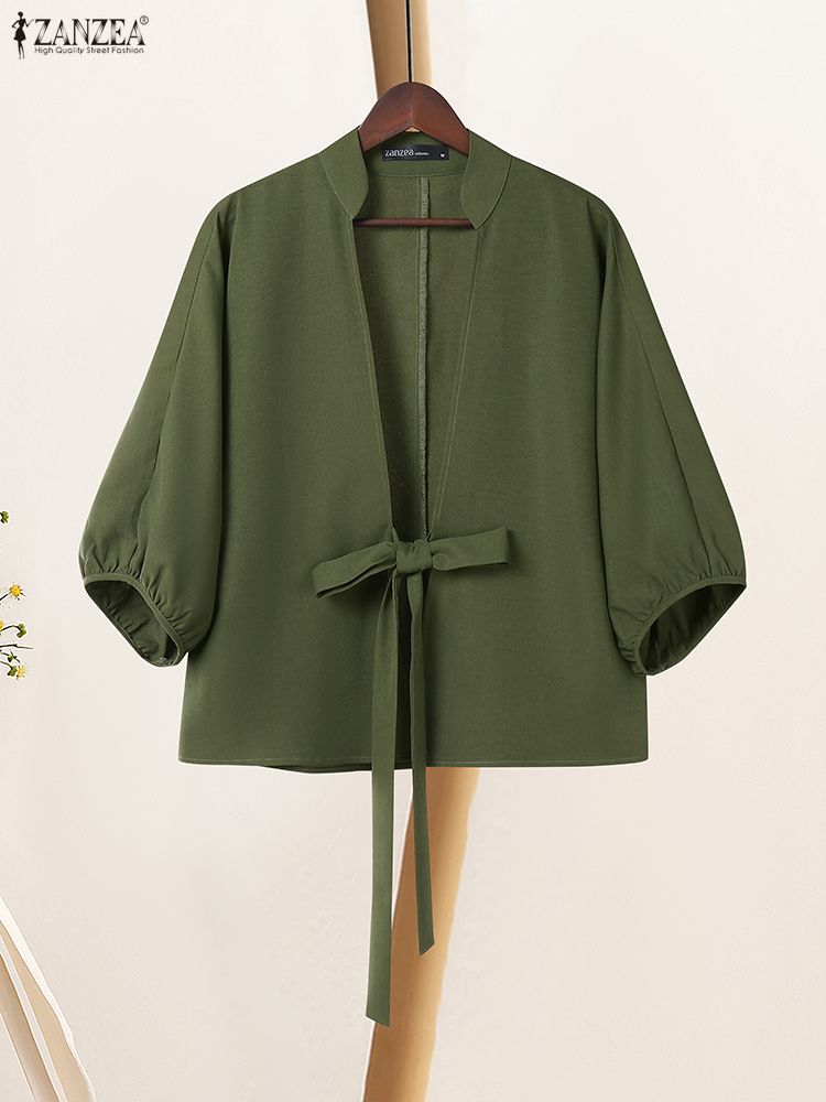 2025 ZANZEA エレガントなVネックランタン袖カーデ - Sewing V のレビューと価格