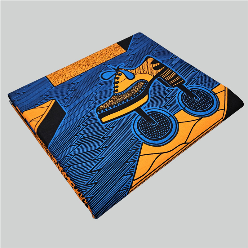 抽象的なプリントブルーコットンアフリカンワックスバティック生 - Sewing Batik Fabric のレビューと価格