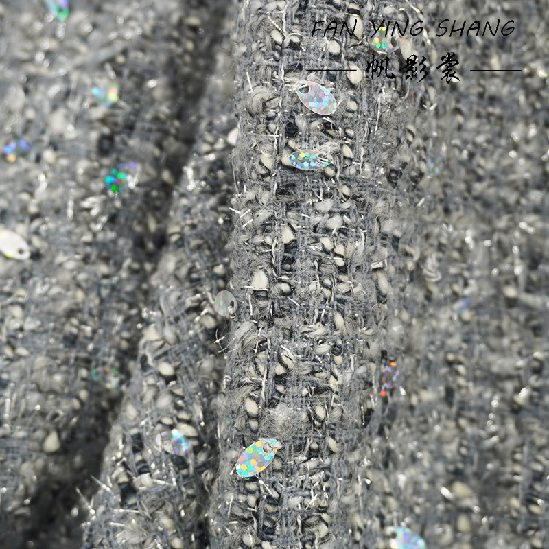 2025年ファッション グレー スパンコール ウールツイード - Sewing Tweed Fabric のレビューと価格
